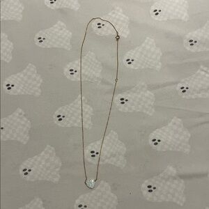 Gold Necklace with Opal Heart Pendant